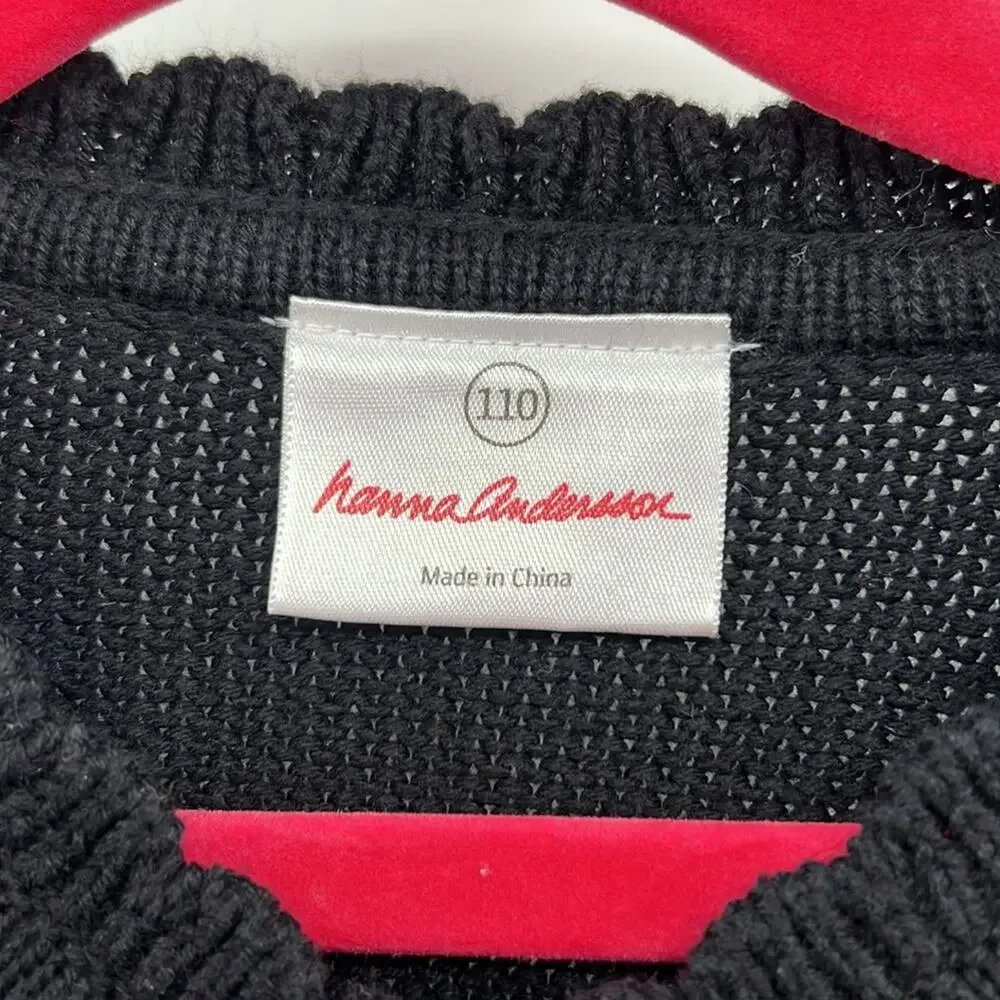 Hanna Andersson Snowflake Heavyweight Sweater - Black/White - 5T